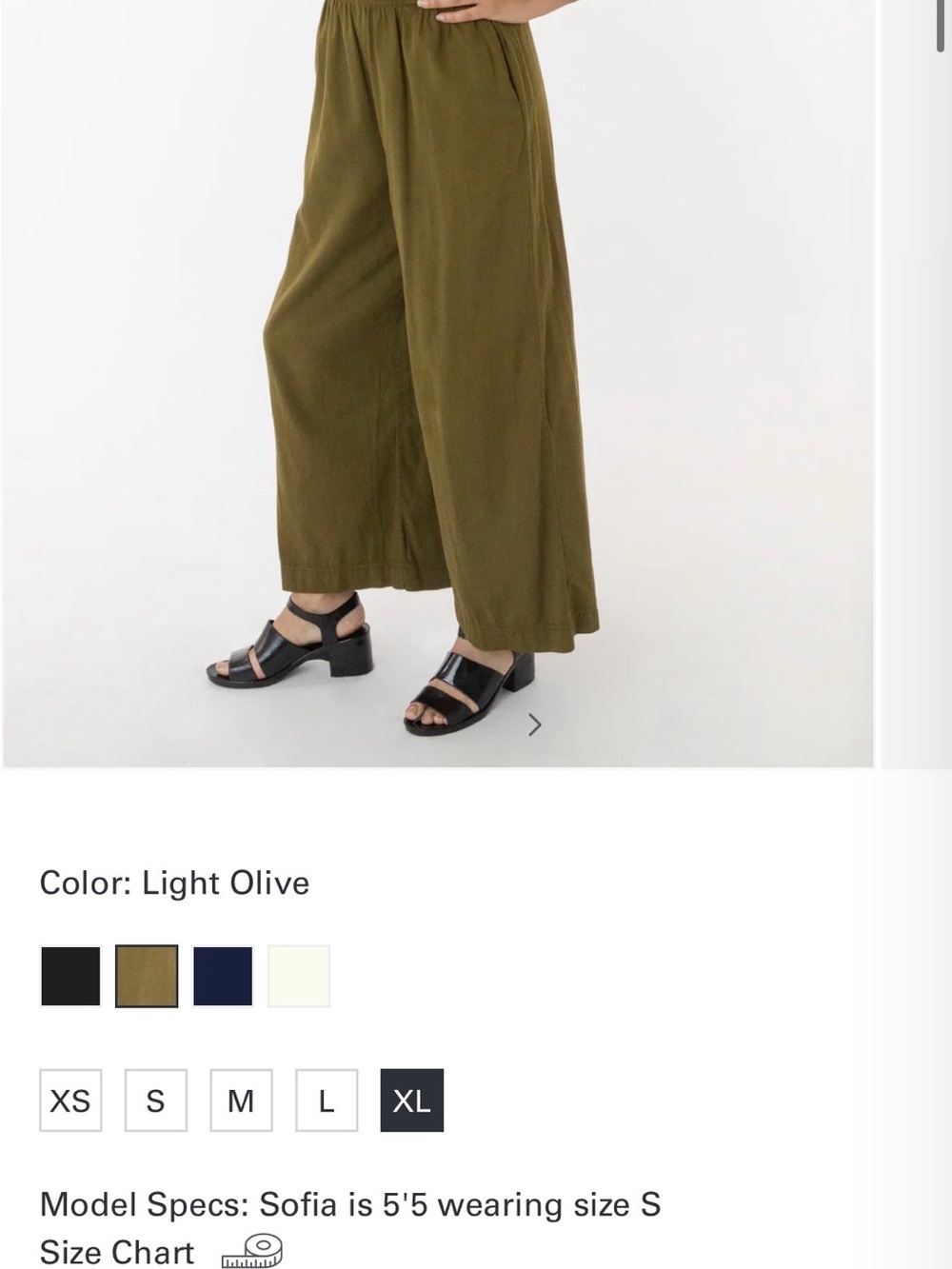 LA Apparel Cotton Twill Wide-Leg Pants